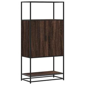 vidaXL H&ouml;gsk&aring;p brun ek 68x35x139 cm konstruerat tr&auml; och metall