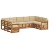vidaXL Sektionsoffgrupp 9 pcs Naturlig och Beige Massivt Akaciatr&auml;