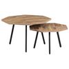 vidaXL Soffbord 2 st hexagonala &aring;tervunnen teak