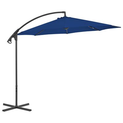 vidaXL Frihängande parasoll med stålstång 300 cm azurblå