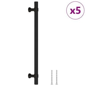 vidaXL Sk&aring;phandtag 5 st svart 192 mm rostfritt st&aring;l