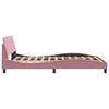 vidaXL Bed Frame with Headboard "Dover" Pink 140x200 cm Velvet