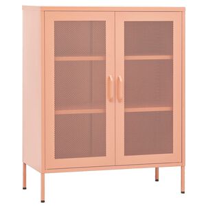 vidaXL F&ouml;rvaringssk&aring;p rosa 80x35x101,5 cm st&aring;l