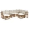 vidaXL Utomhussoffset 9-sits Naturlig och Creamvit Polyester