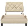 vidaXL Bed Frame with LED without Mattress Cream 90x200 cm Fabric