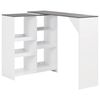 vidaXL Barbord med flyttbar hylla vit 138x39x110 cm