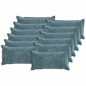 vidaXL Kudd&ouml;verdrag 12 pcs HOUTEN Bl&aring; 40 x 80 cm Chenilletyg