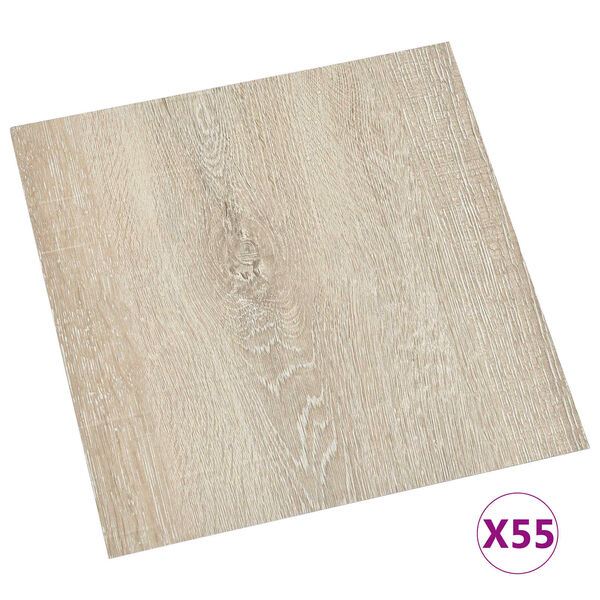 vidaXL Golvplankor 55 pcs Beige 5,11 m&sup2; PVC
