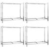 vidaXL Däckställ 2 hyllplan silver 4 st 110x40x110 cm stål