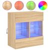 vidaXL V&auml;ggmonterad tv-b&auml;nk LED sonoma-ek 58,5x30x60,5 cm