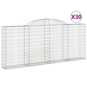vidaXL Gabioner b&aring;gformade 30 st 300x30x120/140 cm galvaniserat j&auml;rn