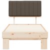 vidaXL Sängram med Klädd Huvudgavel Taupe 90 x 200 cm Massiv furu