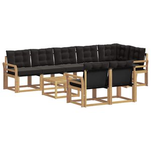 vidaXL Utomhussoffset 9 st Vit och svart