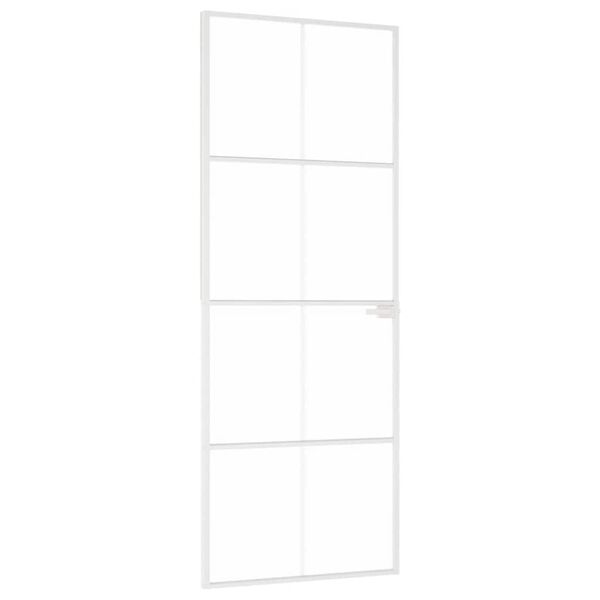 vidaXL Innerd&ouml;rr 76x201,5 cm h&auml;rdat glas och aluminium slim