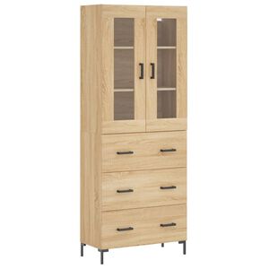 vidaXL H&ouml;gsk&aring;p sonoma-ek 69,5x34x180 cm konstruerat tr&auml;
