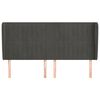 vidaXL Sänggavel med kanter mörkgrå 183x23x118/128 cm sammet