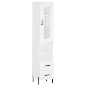 vidaXL H&ouml;gsk&aring;p vit 34,5x34x180 cm konstruerat tr&auml;
