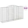 vidaXL Gabioner b&aring;gformade 10 st 300x50x160/180 cm galvaniserat j&auml;rn