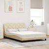 vidaXL Bed with Mattress Cream 120x200 cm Fabric