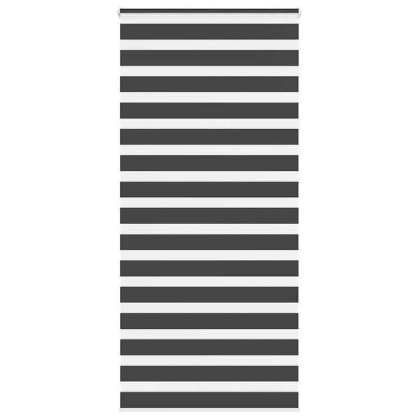 vidaXL Rullgardin zebra svart 110x230 cm tyg bredd 105,9 cm polyester