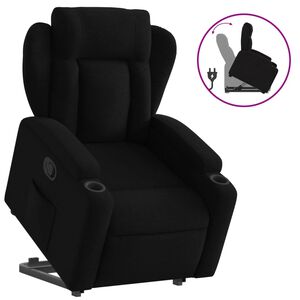 vidaXL Reclinerf&aring;t&ouml;lj med uppresningshj&auml;lp svart tyg