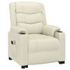 vidaXL Massagefåtölj med uppresningshjälp gräddvit konstläder