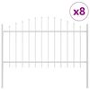 vidaXL Tr&auml;dg&aring;rdsst&auml;ngsel 8 pcs Vit 170 x 140 cm Pulverlackerat st&aring;l