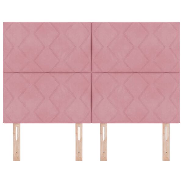 vidaXL Huvudgavel med huvudgavel Rosa 160 cm Sammet