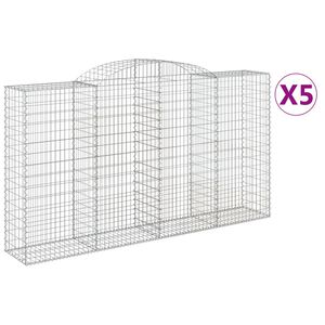 vidaXL Gabioner b&aring;gformade 5 st 300x50x160/180 cm galvaniserat j&auml;rn