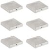 vidaXL Stolphattar pyramid 6 st galvaniserad metall 101x101 mm