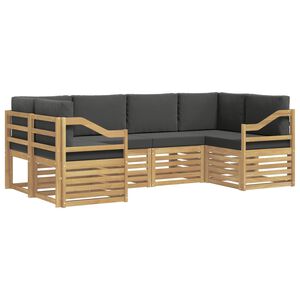 vidaXL Sektionsoffgrupp 6 pcs Vit och antracit 245 x 126,5 x 73 cm