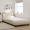 vidaXL Bed with Mattress "Hvar" Cream 100x200 cm Fabric