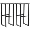 vidaXL Barstolar 2 st svart 38x38x80 cm pulverlackerat st&aring;l