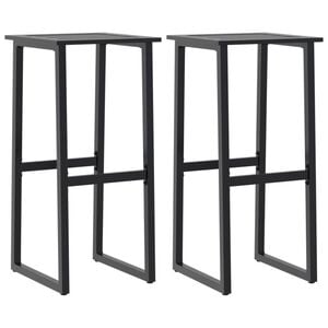 vidaXL Barstolar 2 st svart 38x38x80 cm pulverlackerat st&aring;l