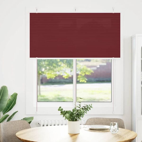 vidaXL Plisserad persienn Bordeaux r&ouml;d 115x150 cm tyg bredd 114,4 cm