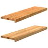 vidaXL F&ouml;nsterb&auml;nkar 2 st ljusbrun 90x25x2 cm massiv ek