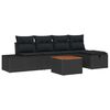 vidaXL Tr&auml;dg&aring;rdsoffset 6 st Svart Poly rattan