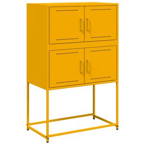 vidaXL Sk&auml;nk senapsgul 68,5x38,5x107 cm st&aring;l
