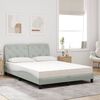 vidaXL Bed with Mattress Light Grey 140x200 cm Velvet