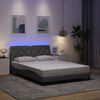 vidaXL Bed Frame with LED without Mattress Light Grey 140x200 cm Fabric