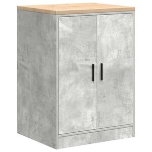 vidaXL F&ouml;rvaringssk&aring;p f&ouml;r garage Betonggr&aring; 60x51x85cm massivt tr&auml; furu