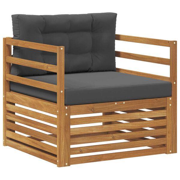 vidaXL Utomhussoffset Massivt akaciatr&auml; och polyester Naturf&auml;rg