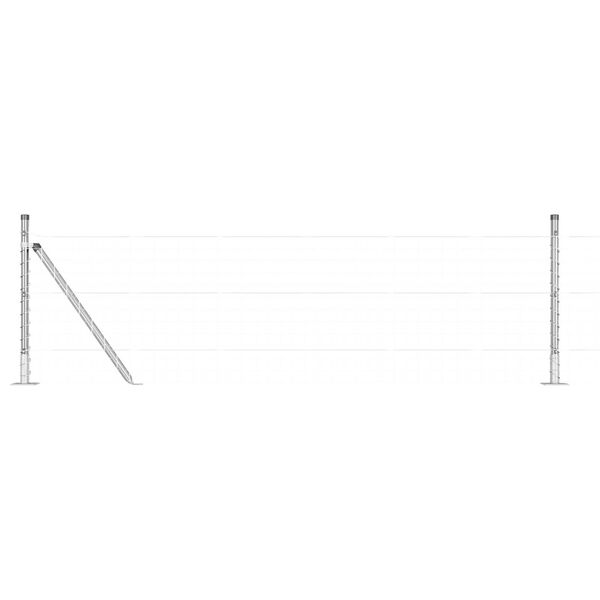 vidaXL Staketstolpar 7 pcs Silver Ø32mm 50 cm Galvaniserat stål