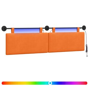 vidaXL H&auml;ngande s&auml;nggavel Med LED-lampa Orange Kordread tyg