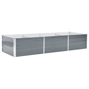 vidaXL Odlingsl&aring;da upph&ouml;jd galvaniserat st&aring;l 240x80x45 cm gr&aring;
