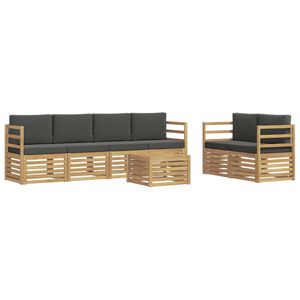 vidaXL Utomhussoffset 7 st Vit och antracit Polyester