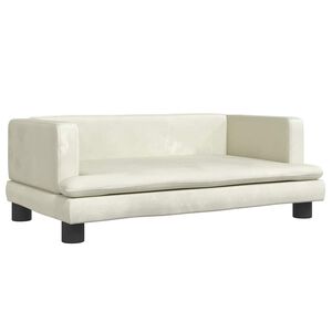 vidaXL Barnsoffa gr&auml;ddvit 80x45x30 cm sammet