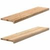 vidaXL Trappstegsmattor 2 pcs obehandlad 110x30x2 cm massiv ek