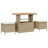 vidaXL Tr&auml;dg&aring;rdsoffset med kudde 9 pcs Beige konstrotting
