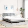 vidaXL Bed Frame without Mattress "Hanko" Light Grey 160x200 cm Fabric